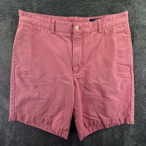 Vineyard Vines Club Salmon Pink Shorts Size 34 Chino Zip Fly Preppy Whale Logo